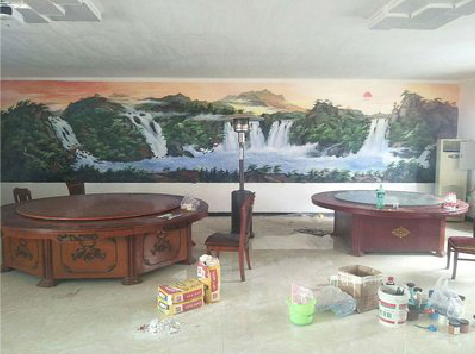 清流墙绘-写实风景