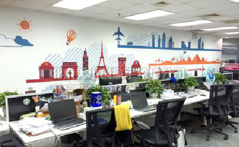 清流教你设计办公室墙绘的方法。