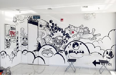 清流手绘墙并非传统涂鸦。